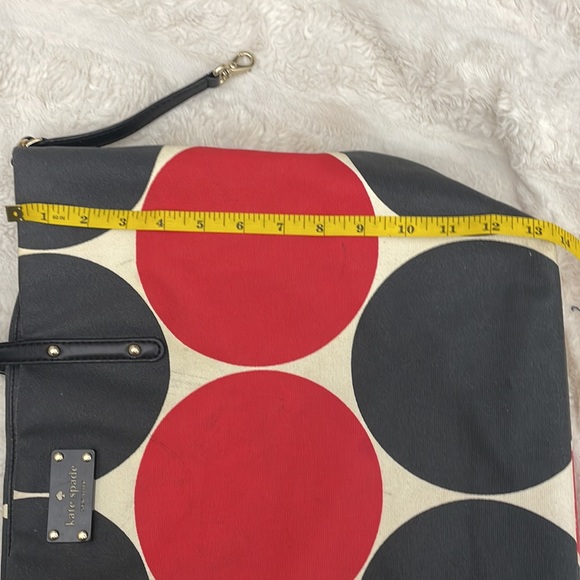 KATE SPADE LARGE RARE RED & BLACK POLKA DOT PURSE - Picture 12 of 14